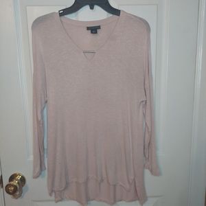 Metaphor Light Blush Pink Lightweight V Neck Long Sleeved Shirt Size XSmall